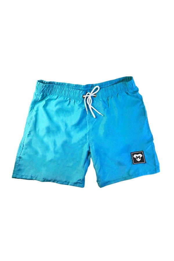 Miles Cyclone Soft-Touch Nylon Shorts in Blue Sky by Maskulo. Comfortable regular-fit shorts with inner mesh lining and 3 pockets. MSH246.