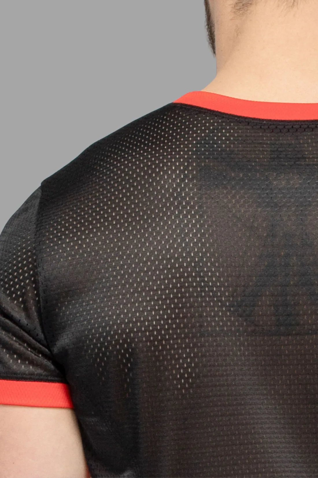 Skulla. Mesh T-Shirt. Black and Red - Maskulo - MTS102 - Y5 - Maskulo Global (EU) Store