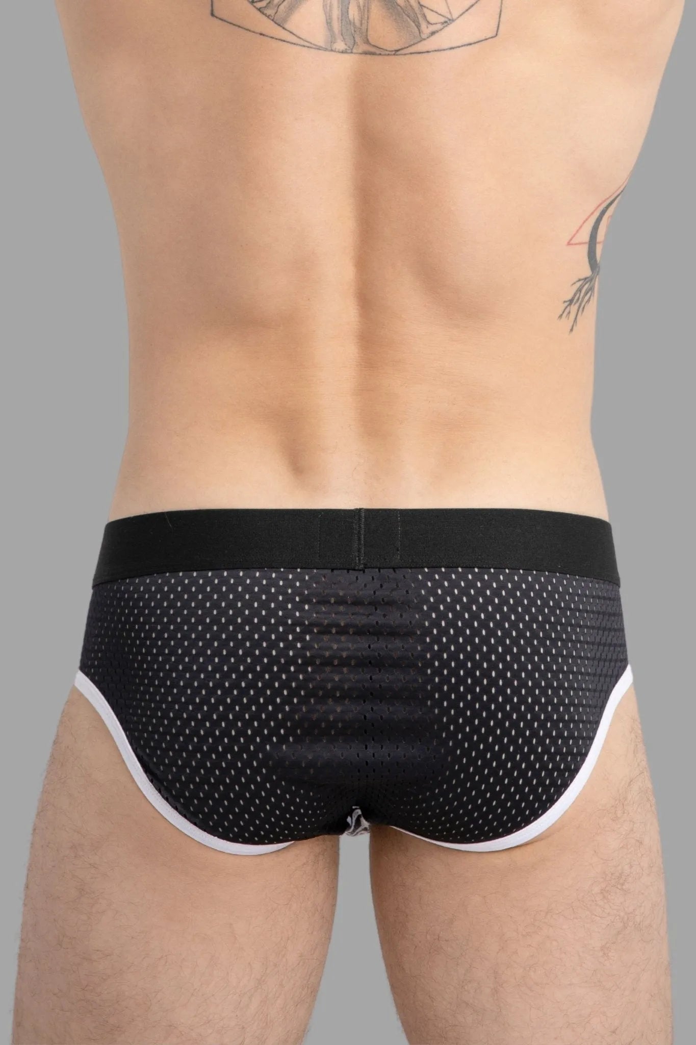 Printed Mesh Briefs. Black+White - Maskulo - MBR106-Y1 - Maskulo EU Global Online Store