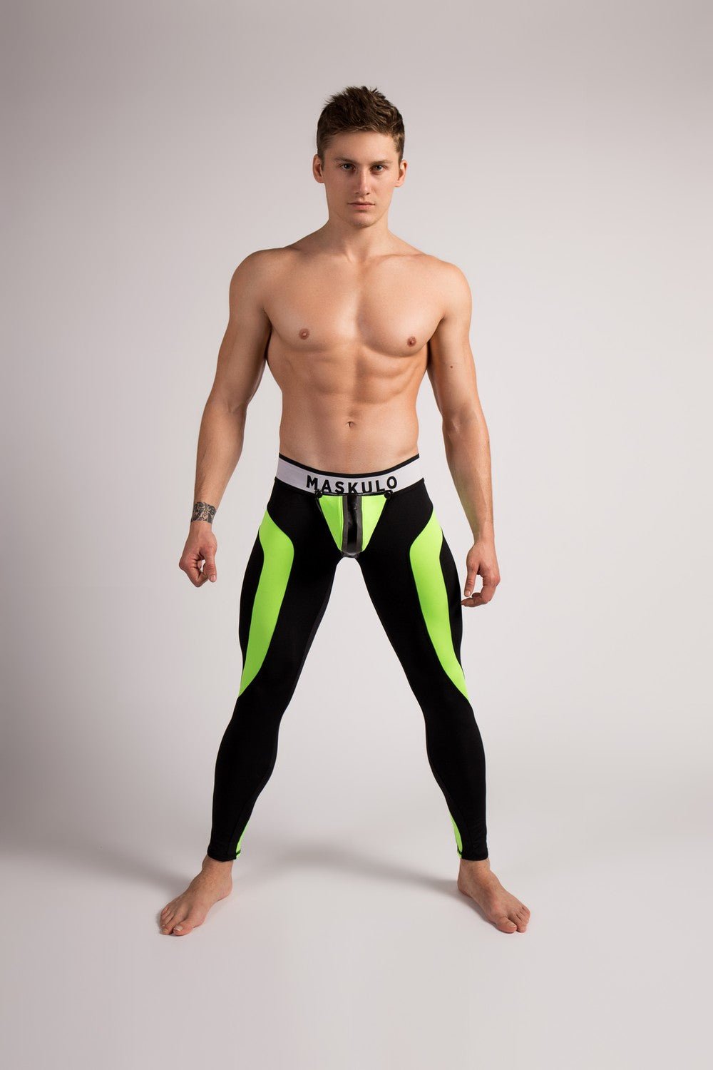 Youngero. Leggings, regular rear. Codpiece. Green Neon - Maskulo - MLG151-Y1 - Maskulo EU Global Online Store