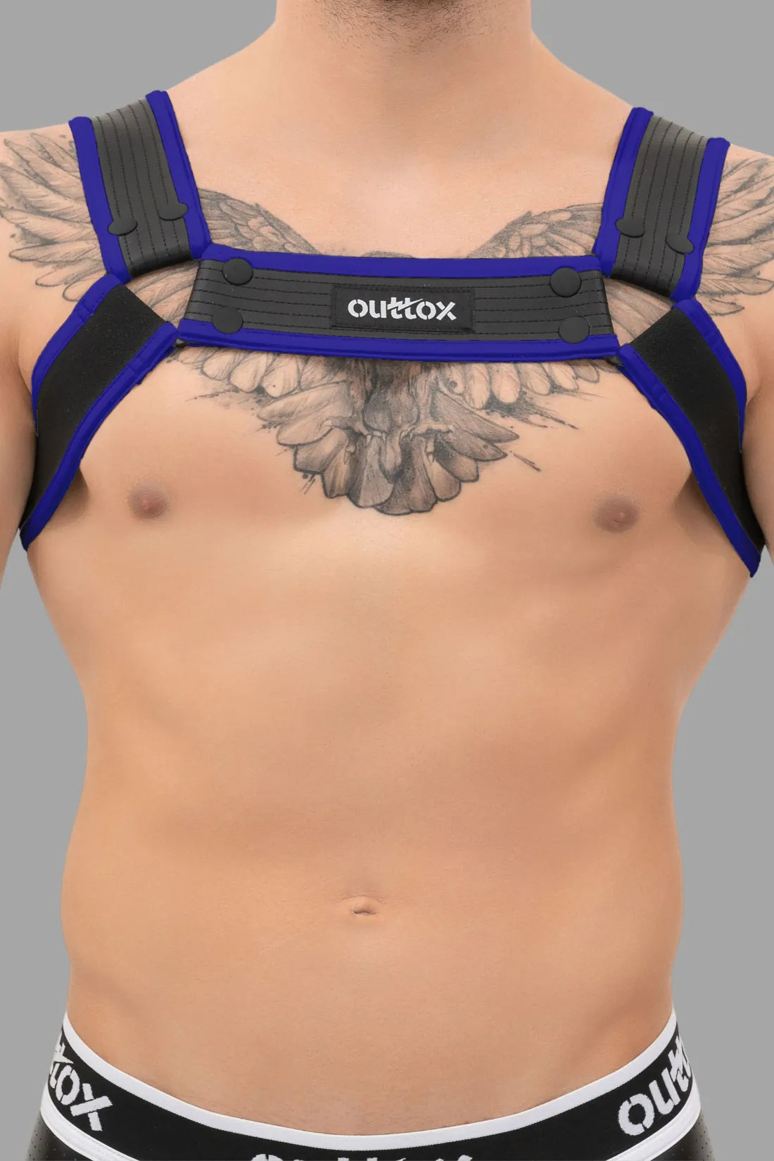 Outtox. Arnés Bulldog con broches. Azul