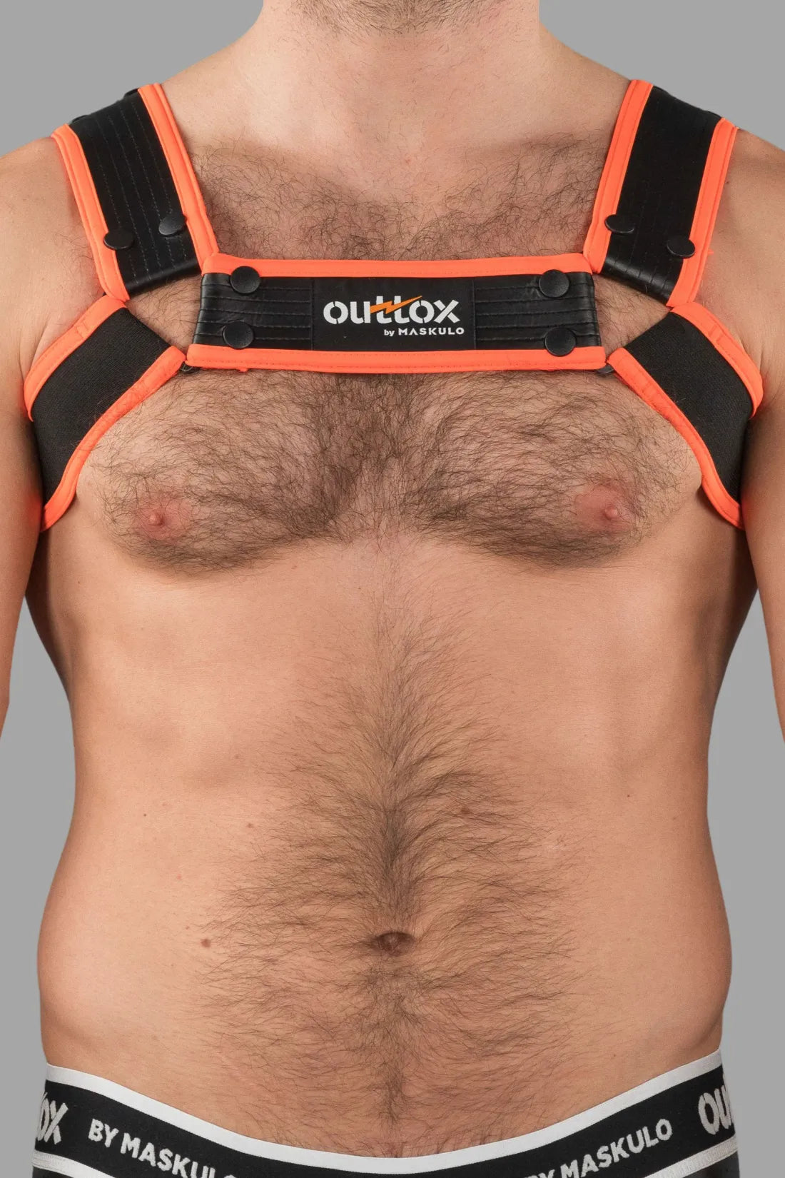 Outtox. Arnés Bulldog con broches. Naranja &