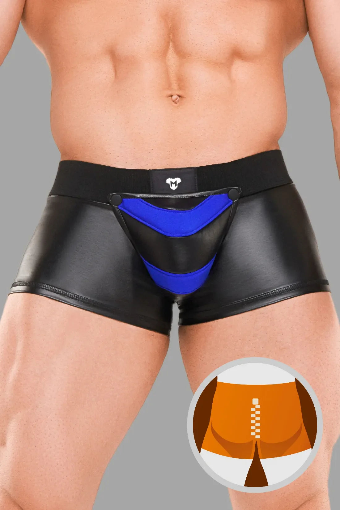 Armored Next. Herren-Shorts. Schwarz und Blau „Royal“