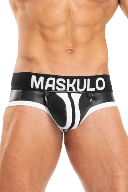 Basic Briefs with Pouch Snap. Black and White