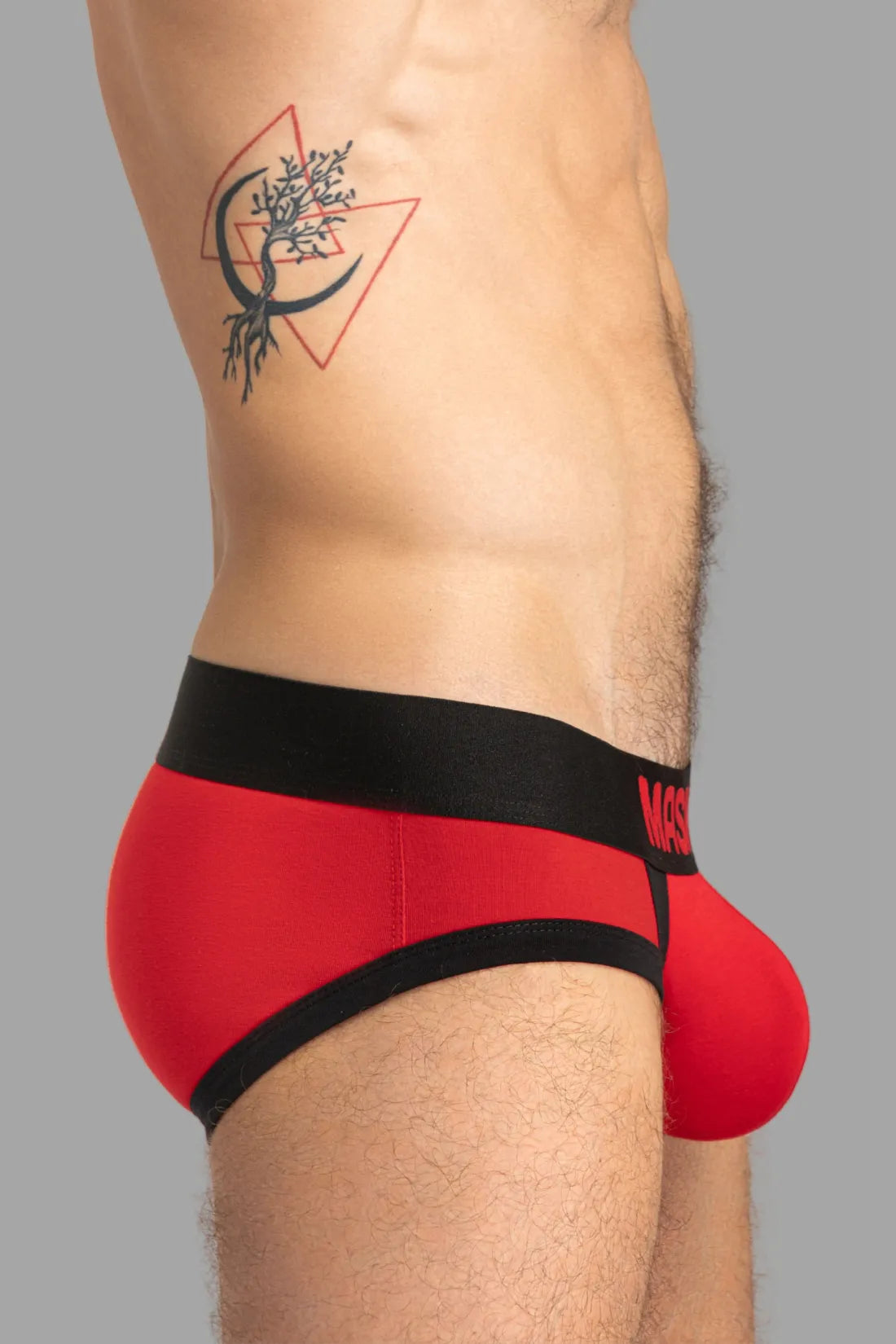 CAPTAIN-A Briefs with O-Inside-POUCH. Red and Black