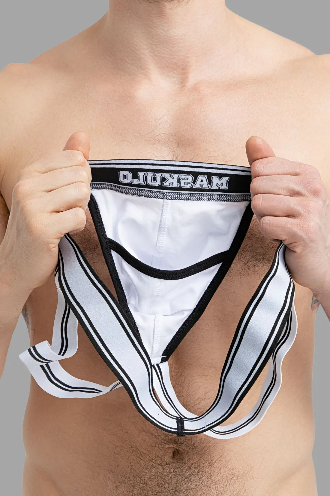 College Cotton Jock. White and Black