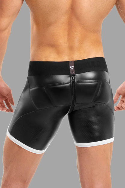 Basisshort met zeem. Achterkant met ritssluiting. Zwart+Wit