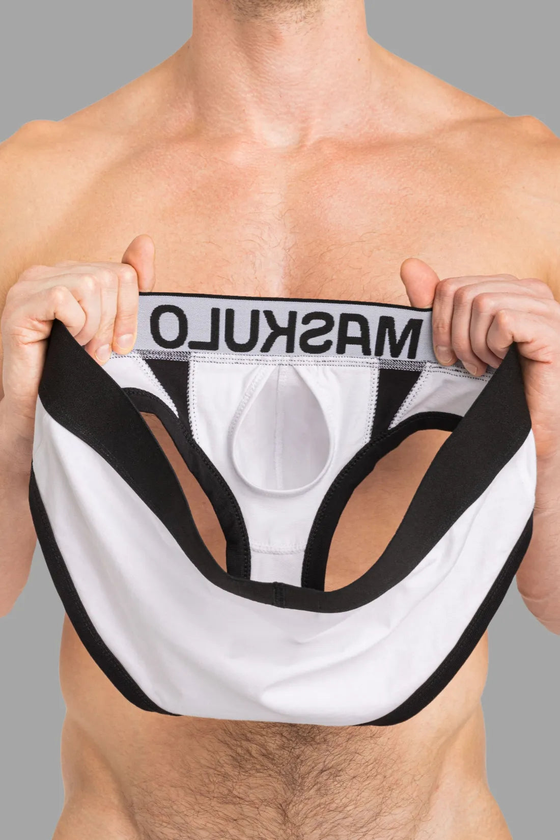 CAPTAIN-A Briefs with O-Inside-POUCH. White and Black