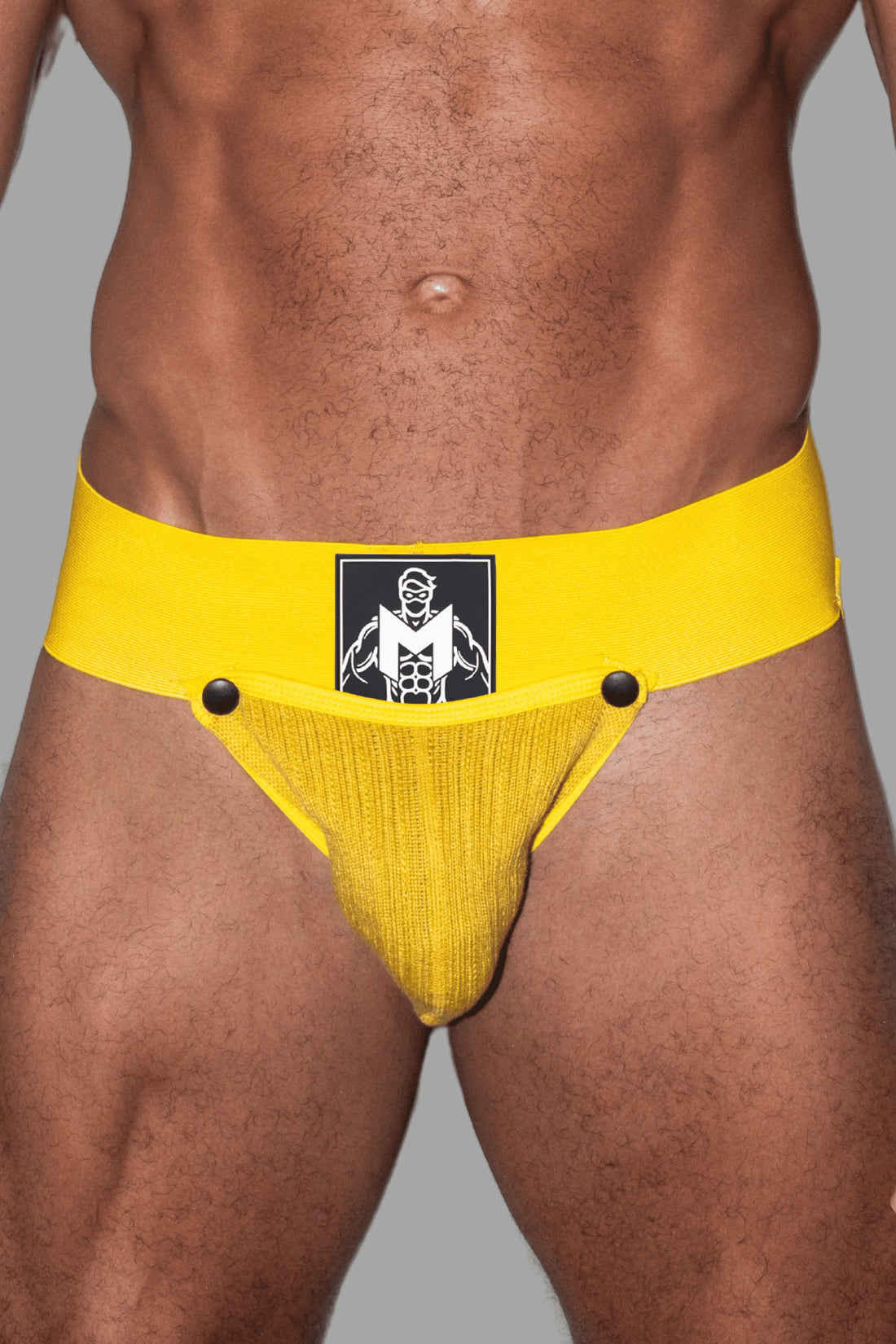 Brad Cyclone. Jockstrap con Bolsillo Desmontable. Amarillo