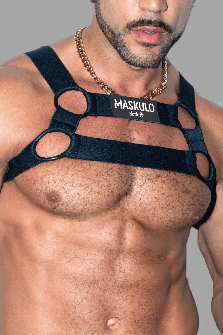 Dean Tropix. Elastic Bulldog Harness. Black - Maskulo - MHR210 - Y1 - Maskulo Global (EU) Store