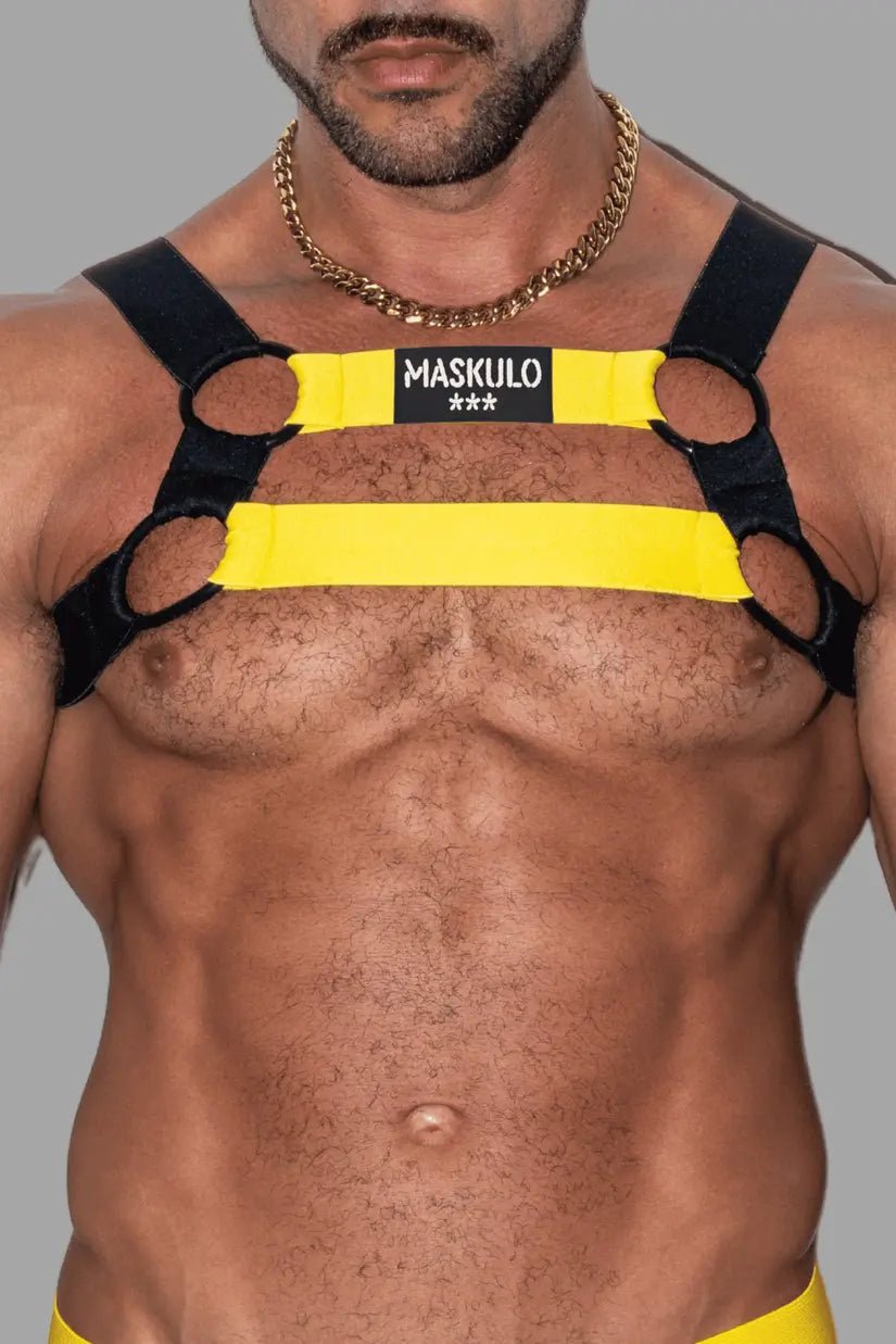 Conrad Tropix. Elastic Bulldog Harness. Yellow - Maskulo - MHR211 - Y1 - Maskulo Global (EU) Store