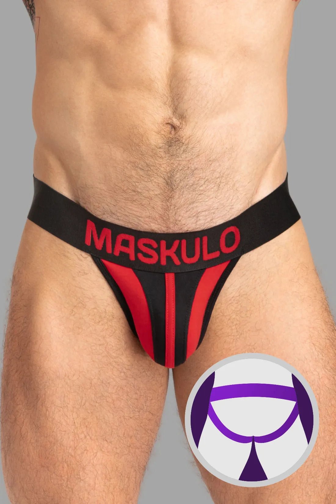 TIGER Jock with POUCH - SNAP. Black and Red - Maskulo - MJS148 - Y3 - Maskulo Global (EU) Store