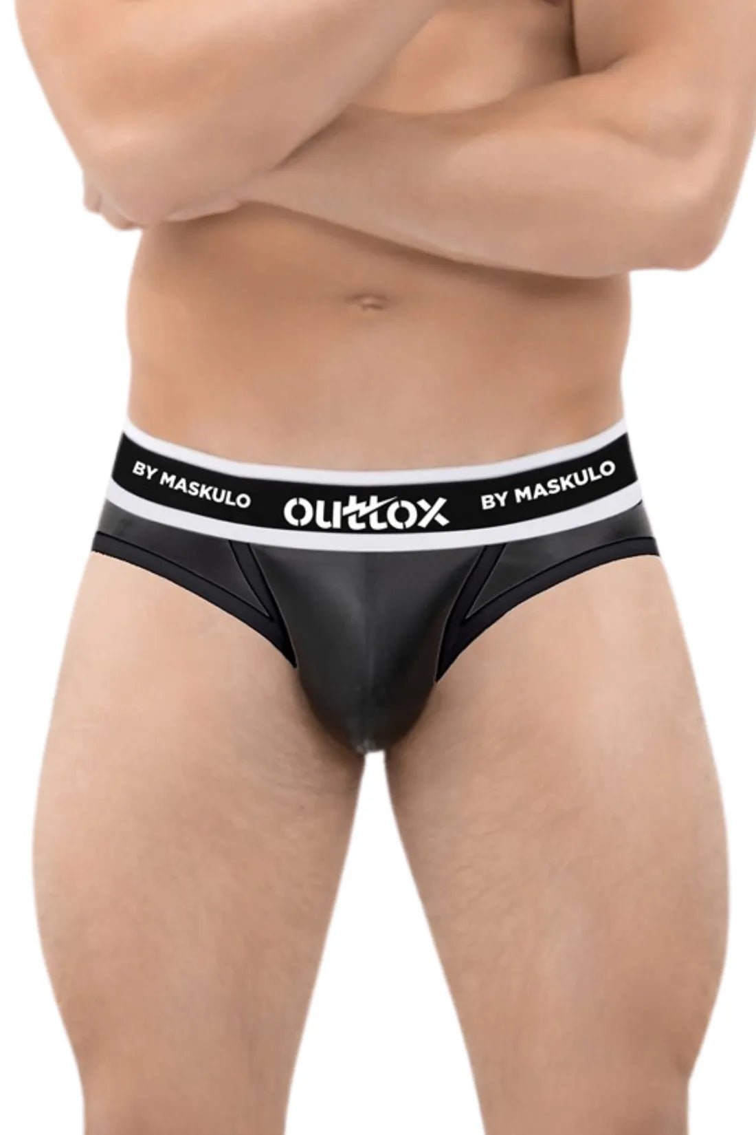 Outtox by Maskulo. Wrapped Rear Briefs with Snap Codpiece. Black - Outtox - XBR115 - Y1 - Maskulo Global (EU) Store