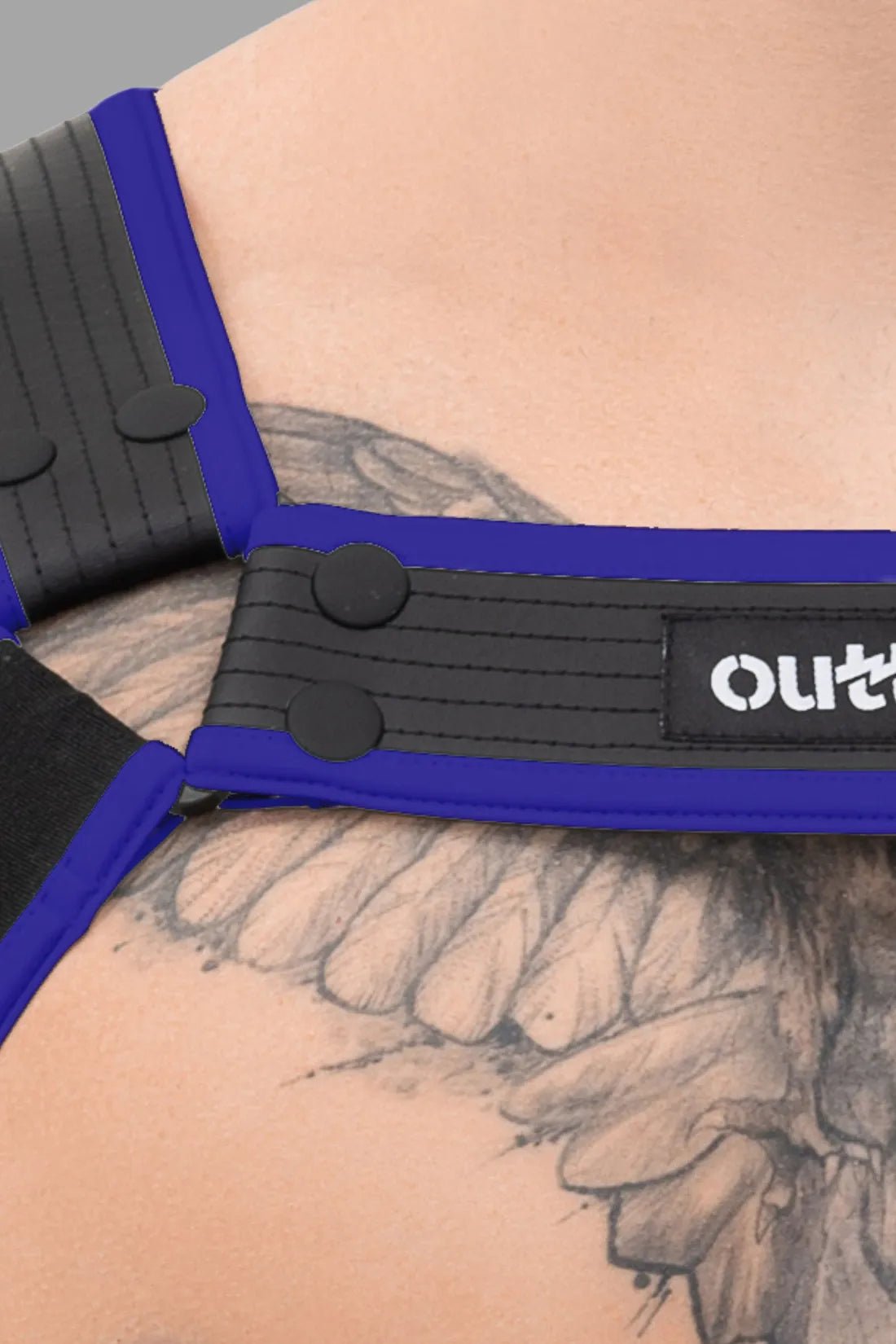 Outtox. Body Harness with Snaps. Black and Blue - Outtox - XHR116 - Y2 - Maskulo Global (EU) Store