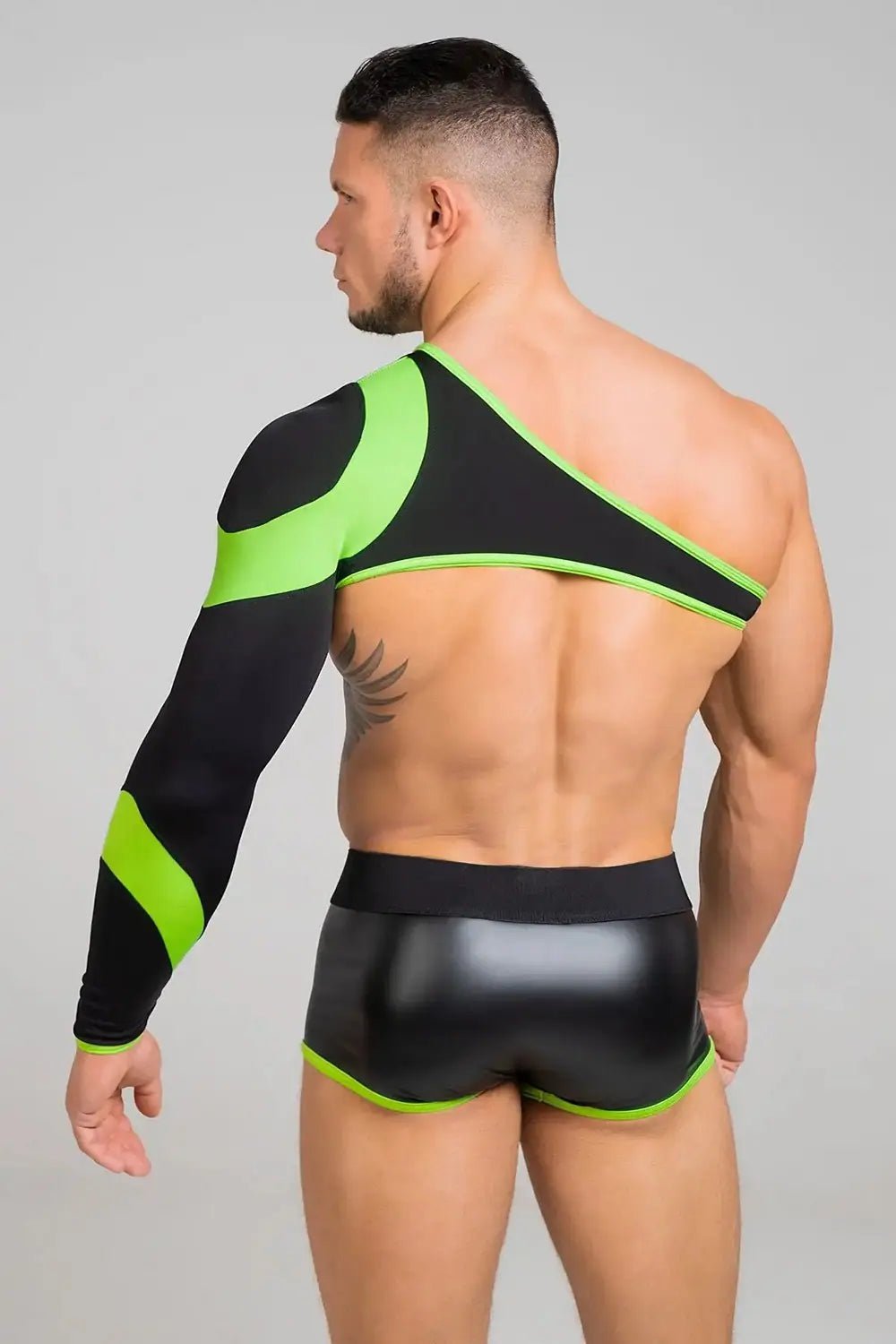 Youngero. Asymmetrical Long - Sleeved Crop Top. Green Neon - Maskulo - MTP151-Y1 - Maskulo EU Global Online Store