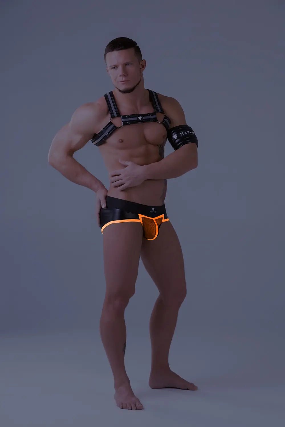 Youngero. Briefs. Mesh Codpiece. Regular Rear. Orange Neon - Maskulo - MBR154-Y1 - Maskulo EU Global Online Store