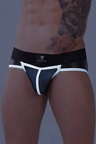 Youngero. Briefs. Mesh Codpiece. Regular Rear. White Neon - Maskulo - MBR159-Y1 - Maskulo EU Global Online Store