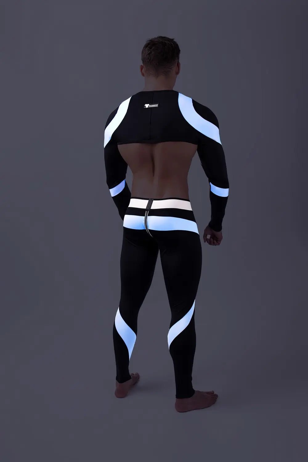 Youngero. Leggings, zippered rear. Codpiece. White Neon - Maskulo - MLG161-Y1 - Maskulo EU Global Online Store